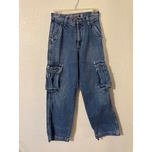 Rocket Jeans Carpenter Denim Cargo Pants Womens Size 27 x 30 Blue